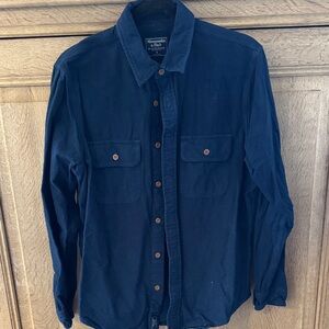 Abercrombie & Fitch Dark Blue Flannel Casual Shirt
